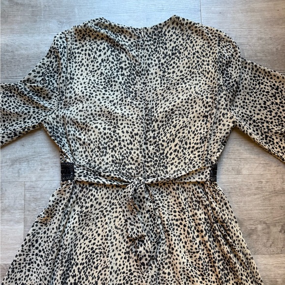 Baltic Born Cha Cha Leopard Print Long Sleeves Maxi Dress Size L - Picture 9 of 14
